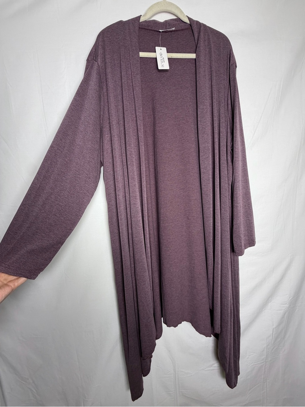5X Plum Purple Long Duster Cardigan Boho Fall Waterfall Lagenlook NWT
